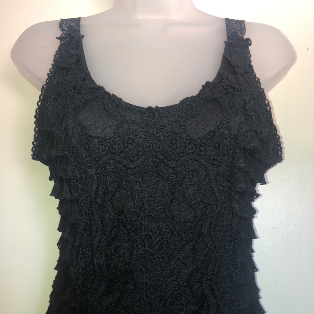 Women’s Charlotte Russe Black Ruffle Tank -  Small